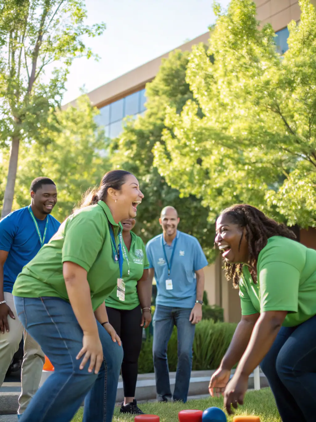 A group of South African employees participating in a team-building exercise outdoors, emphasizing unity, communication, and shared goals in a natural setting.